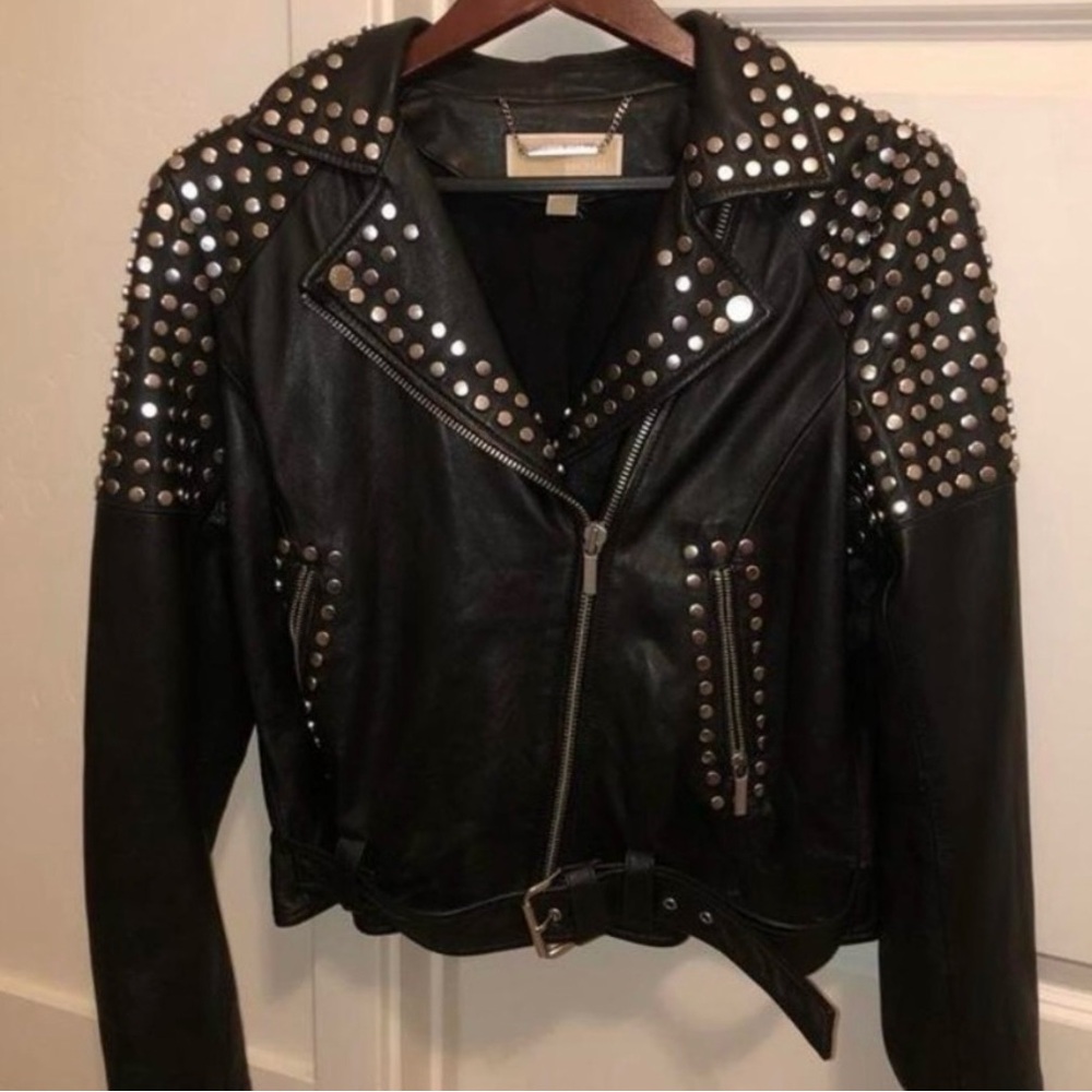Leather biker jacket